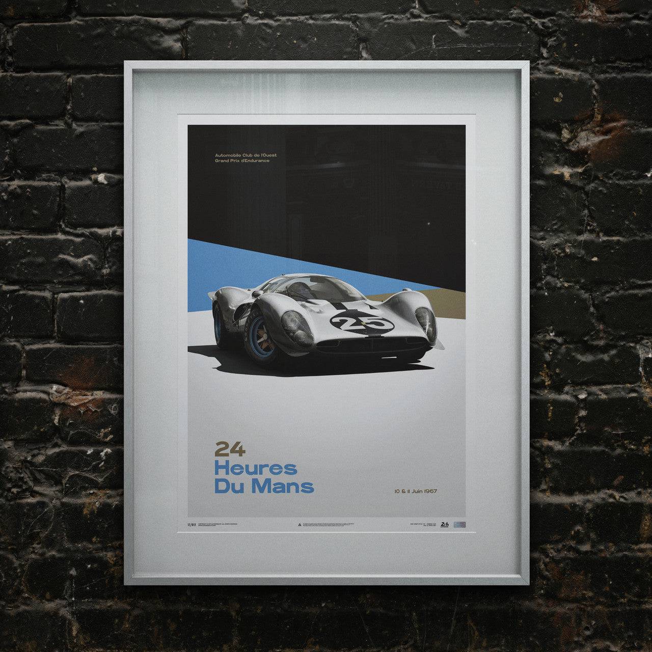 Ferrari 412P - White - 24 hours of Le Mans - 1967 - Limited Poster