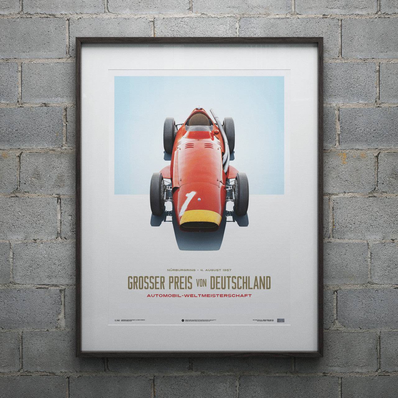 Maserati 250F - Juan Manuel Fangio - Red - German GP - Limited Poster