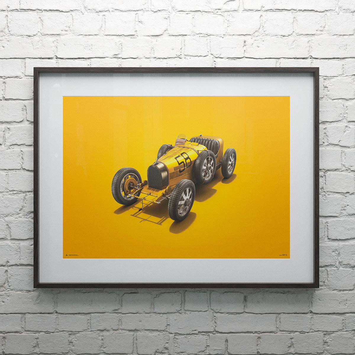 Bugatti T35 - Yellow - Targa Florio - 1928 - Colors of Speed Poster