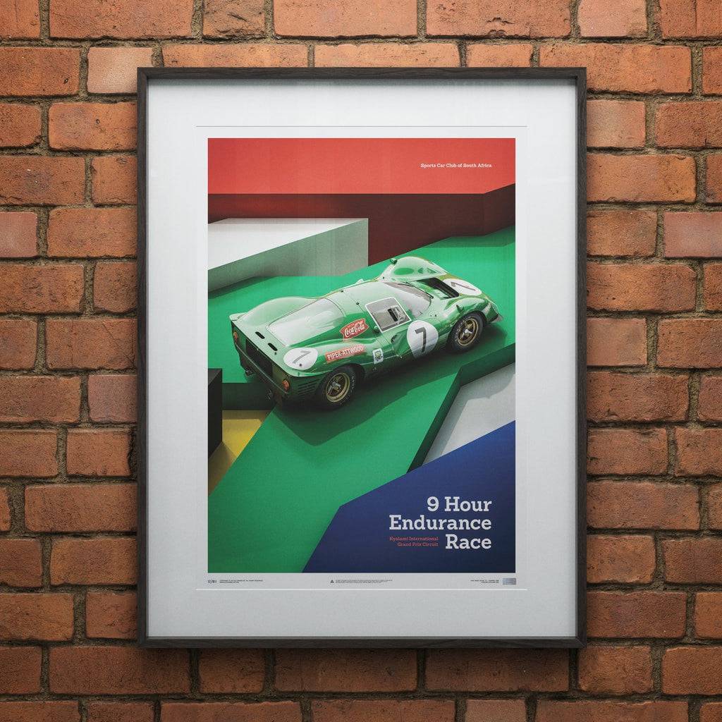 Ferrari 412P - Green - Kyalami 9 Hour - 1967 - Limited Poster | Unique #s #1