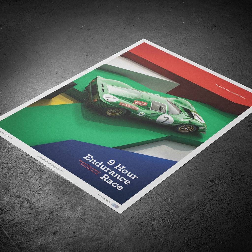 Ferrari 412P - Green - Kyalami 9 Hour - 1967 - Limited Poster | Unique #s #1