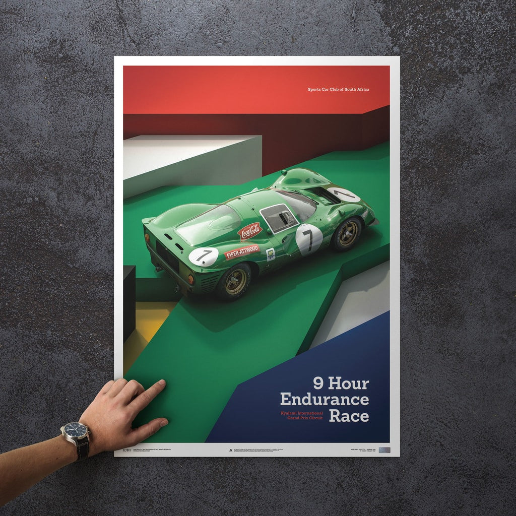 Ferrari 412P - Green - Kyalami 9 Hour - 1967 - Limited Poster | Unique #s #1