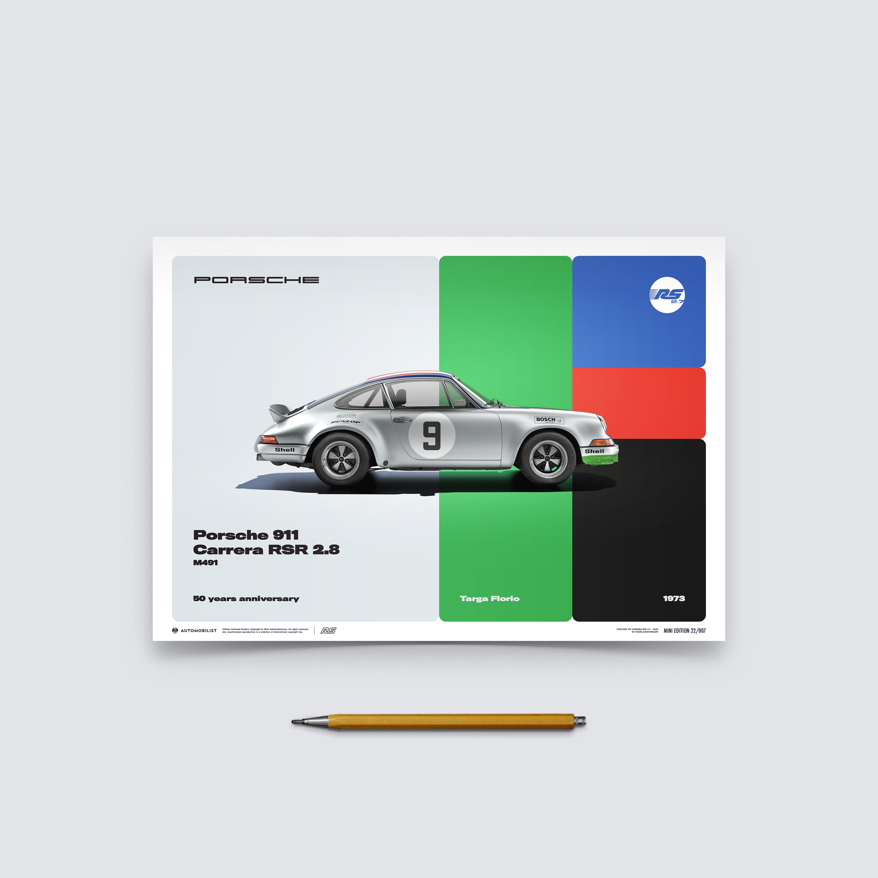 Poster | Porsche 911 Carrera RSR 2.8 - 50th Anniversary - Targa Florio - 1973