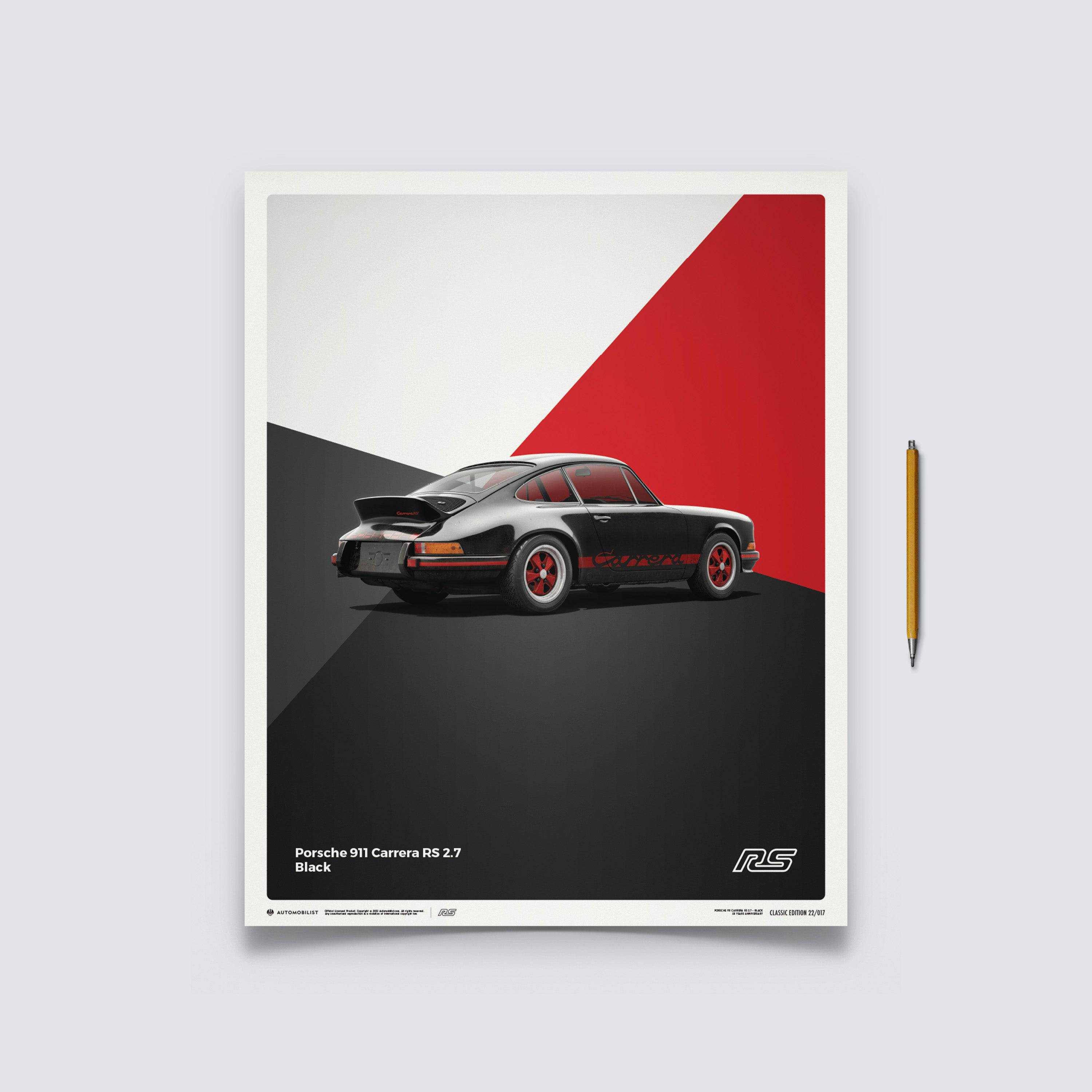 Porsche 911 RS Black Limited Poster | Automobilist