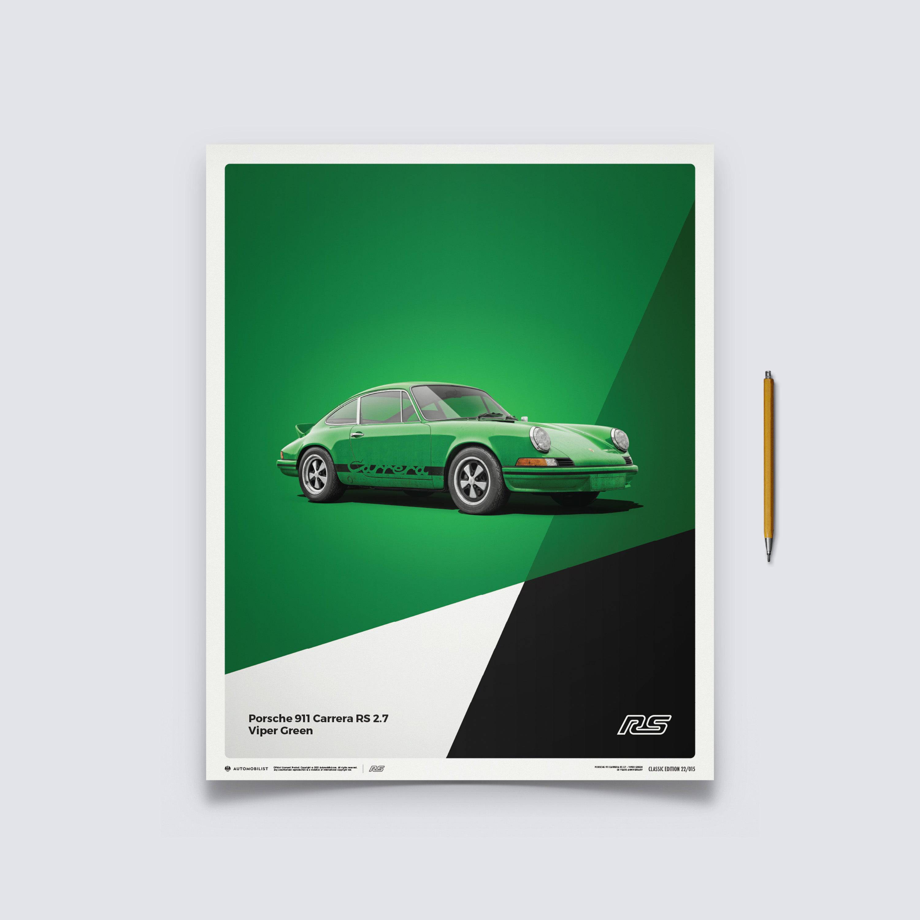Porsche 911 RS Green Limited Poster