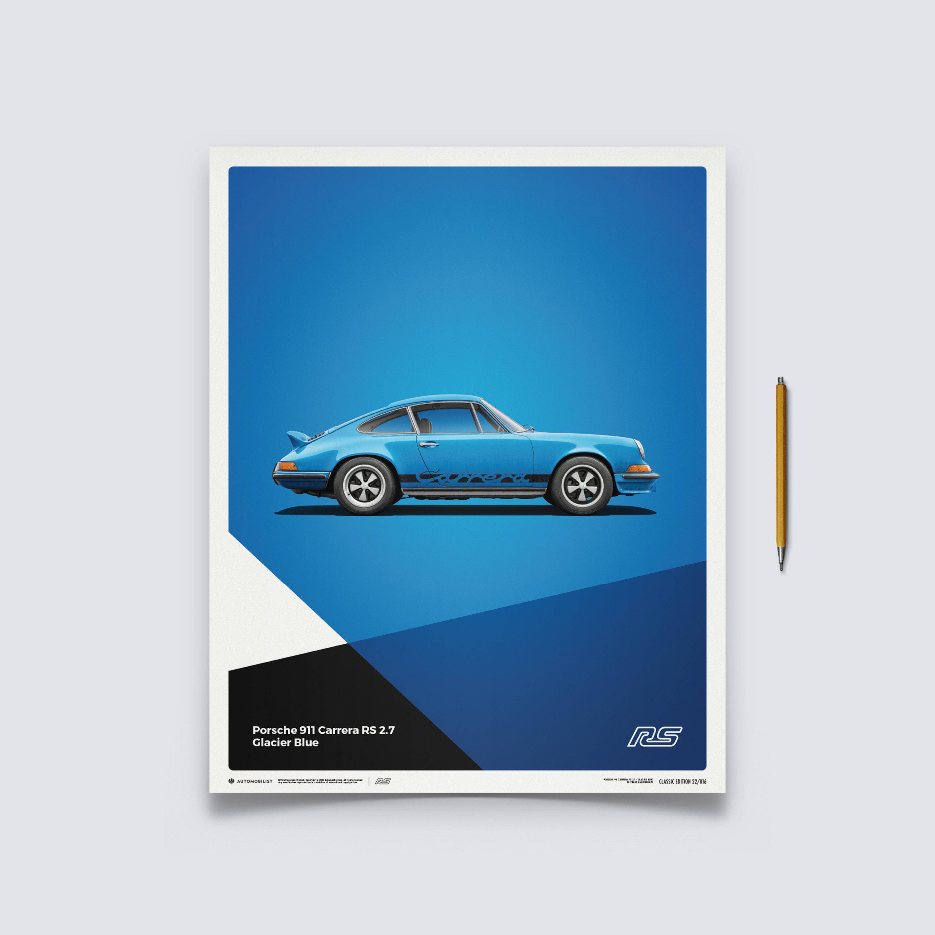 Porsche 911 RS Blue Limited Poster | Automobilist