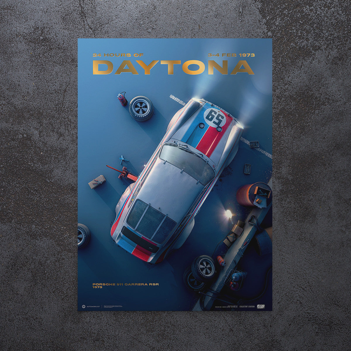 Poster | Porsche 911 Carrera RSR - 24 Hours of Daytona - 1973 | Collector's Edition