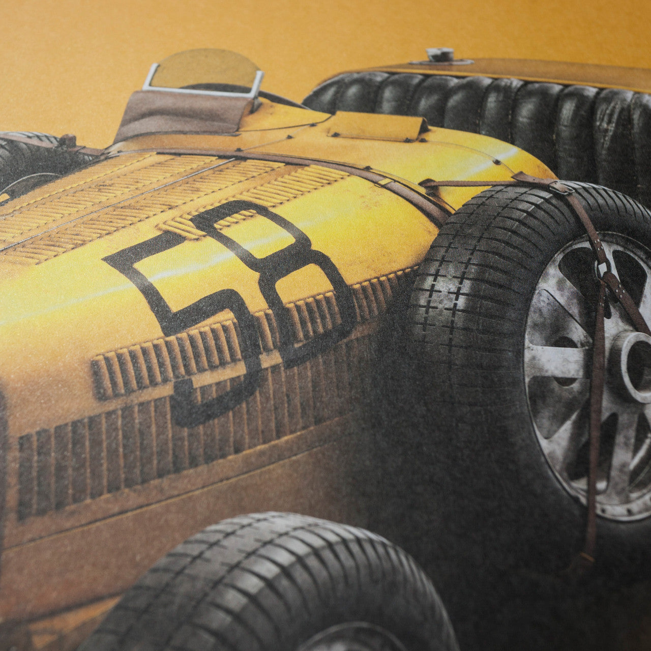 Bugatti T35 - Yellow - Targa Florio - 1928 - Colors of Speed Poster