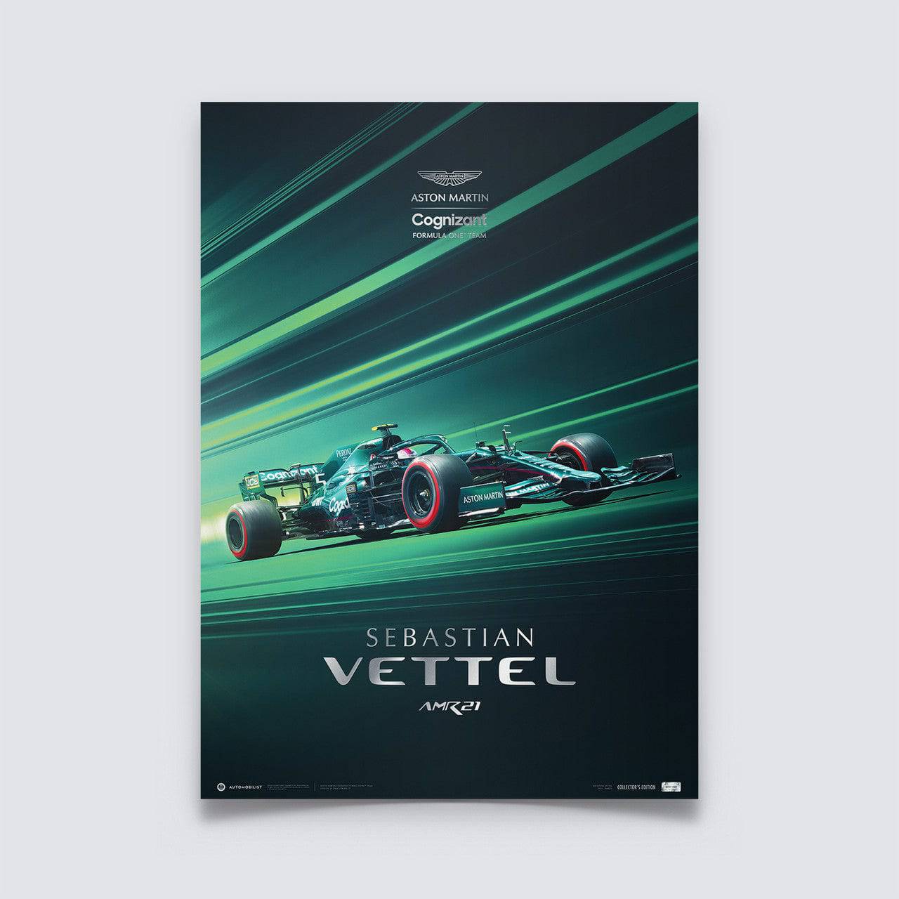 Sebastian Vettel | 2021 Aston Martin Cognizant Formula One™ Team |  Collector's Edition Aston Martin Poster | Automobilist