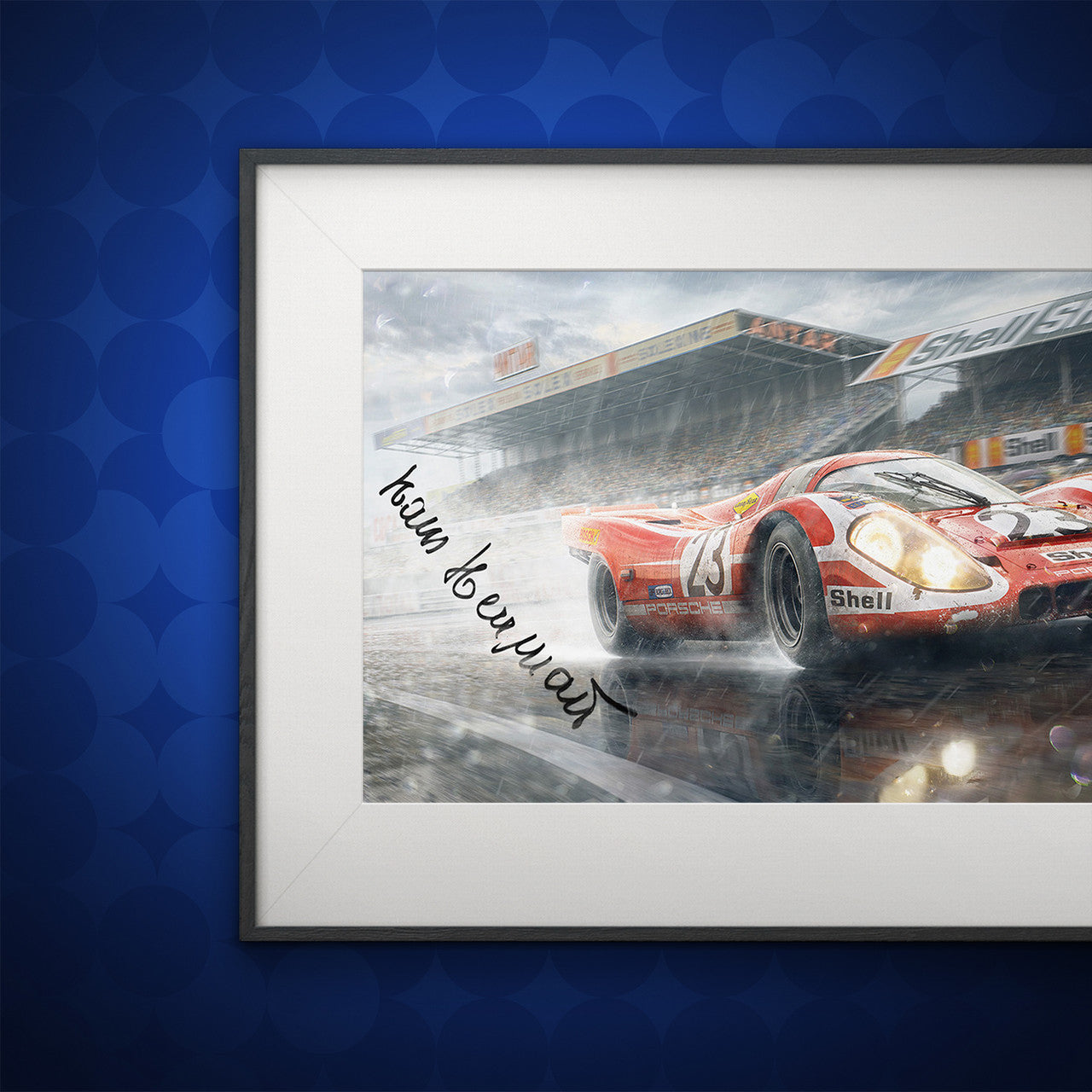 Hans Herrmann - German Engineering, Hollywood Ending - Le Mans 1970 | Signed Small Artwork