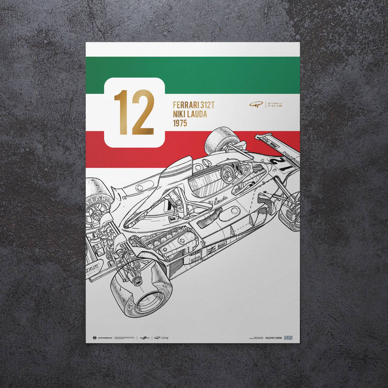 Giorgio Piola - Ferrari 312 T - Niki Lauda - 1975 | Collector’s Edition