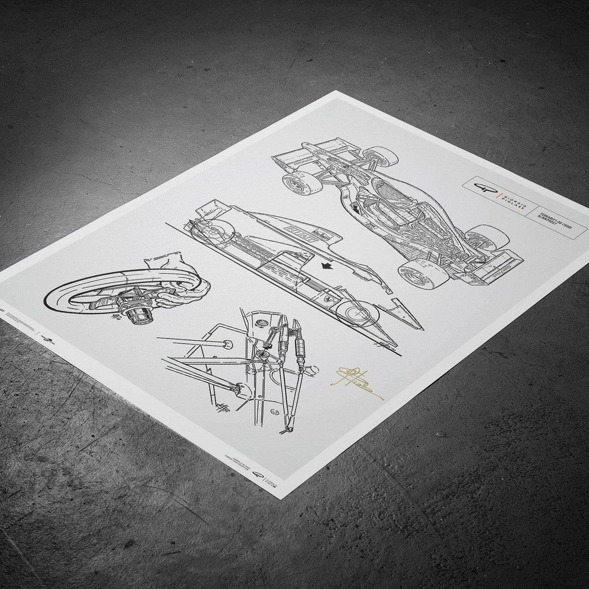 Giorgio Piola Technical Drawing Ferrari F1-90 1990 | Automobilist