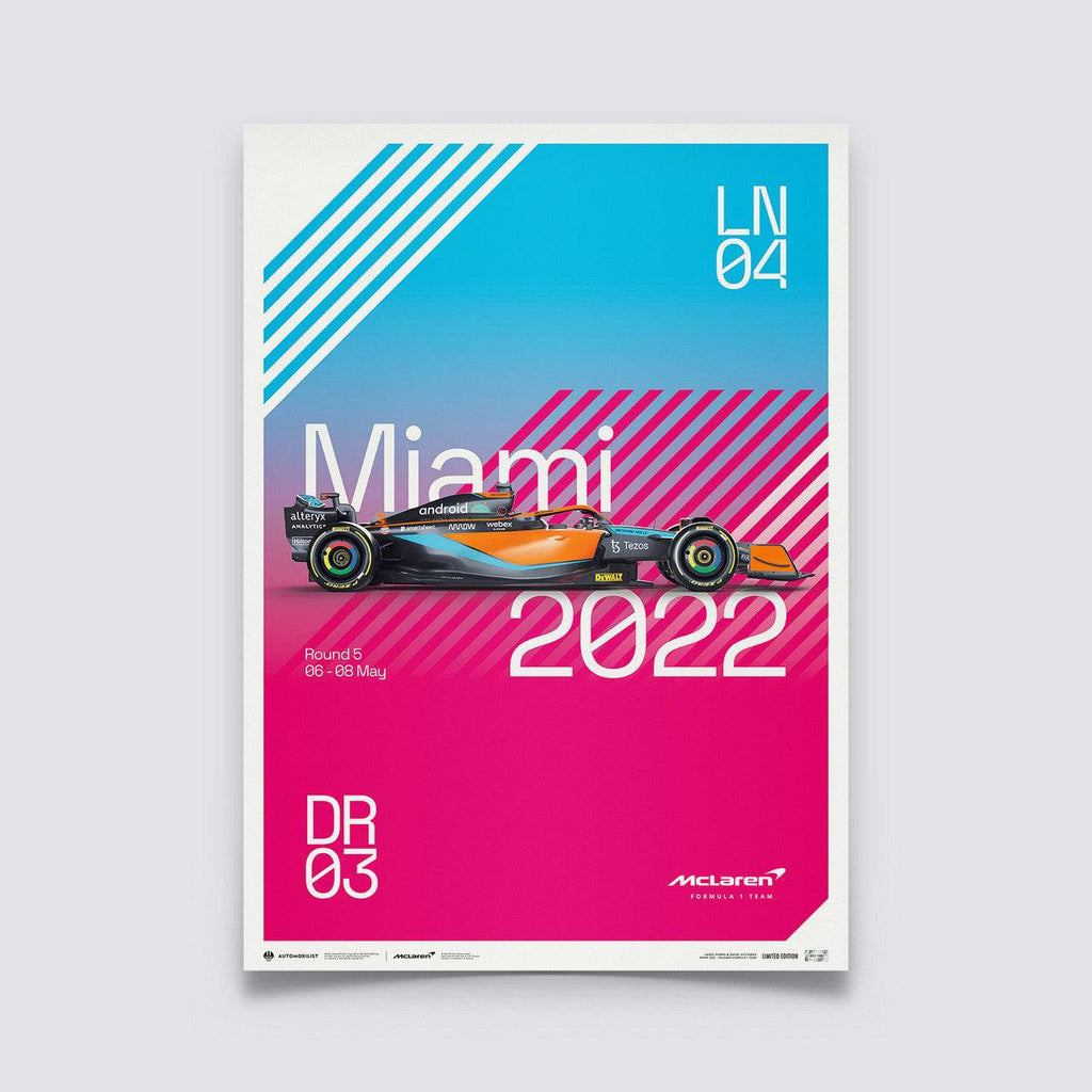 *ÉDITION LIMITÉE #/2022* F1 Miami Grand Prix Affiche /2022 LE GP Formule 1  20x28