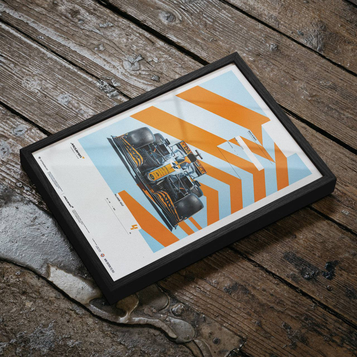 Tirage D'Art Signé Lando Norris 2021 Gulf McLaren F1 – Édition Limitée 250 – 16x12 Pouces