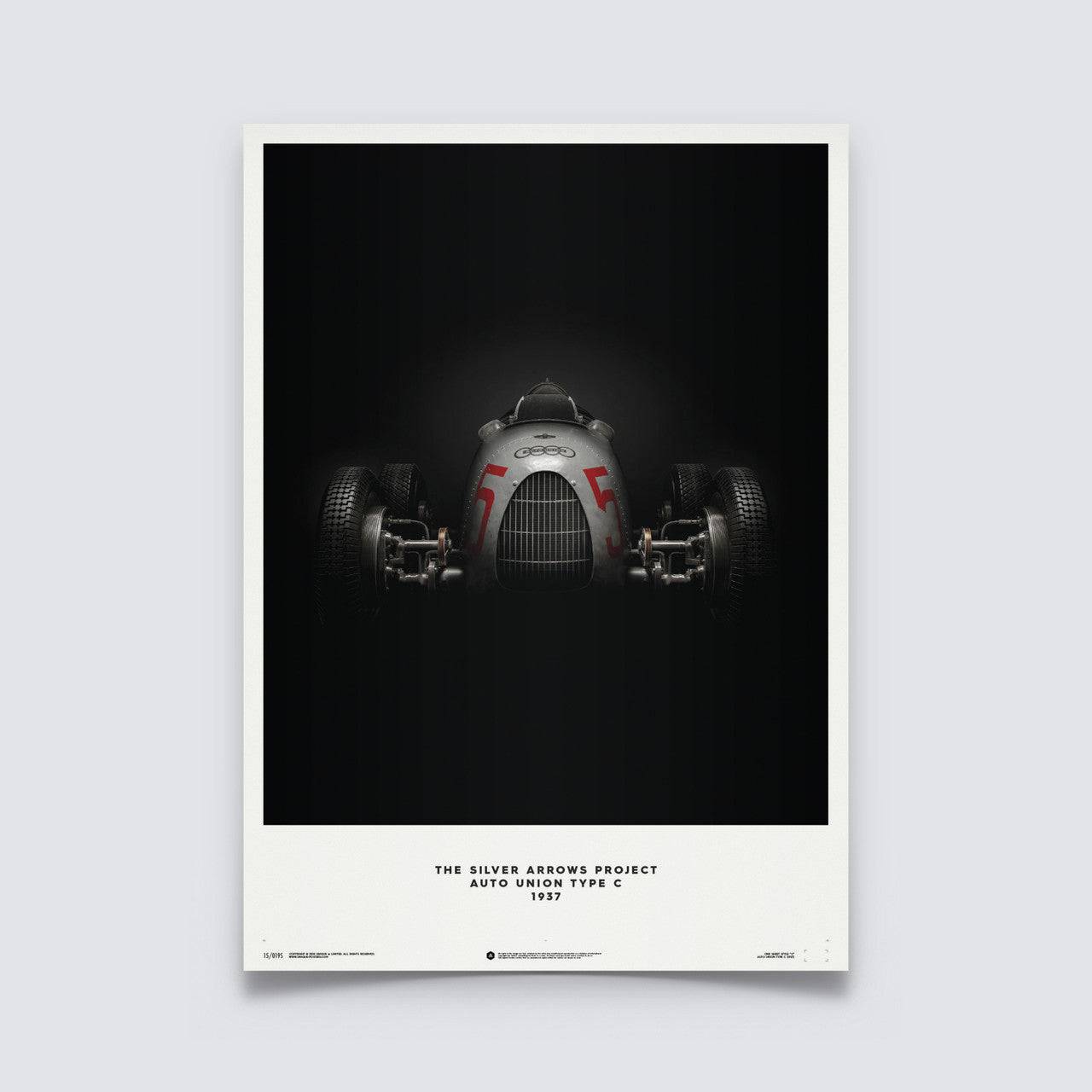 Auto Union Type C - Silver - 1937 - Poster