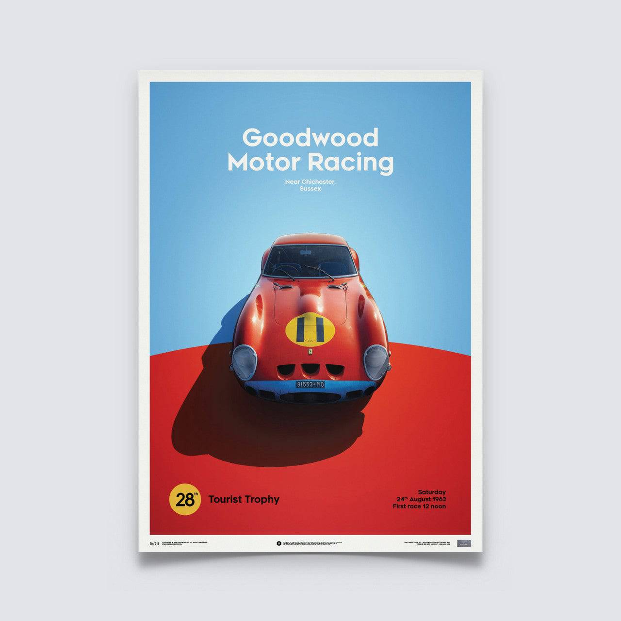 Ferrari 250 GTO - Red - Goodwood TT - 1963 - Limited Poster