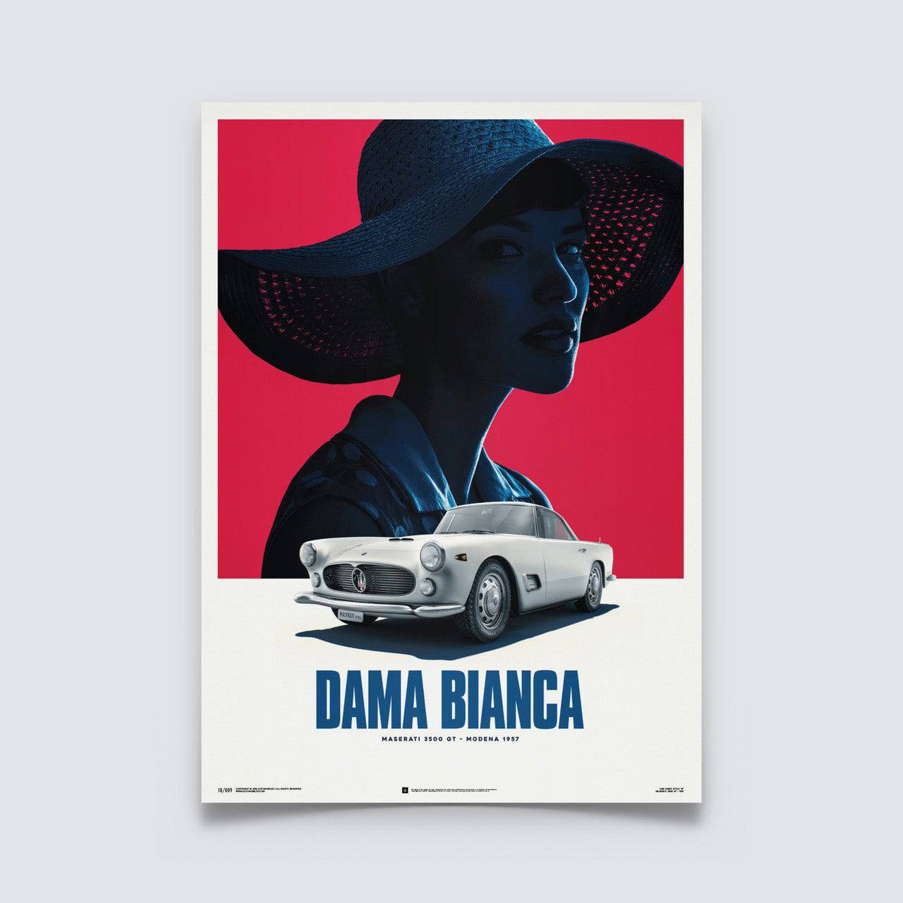 Maserati 3500 GT - White - Dama Bianca - 1957 - Poster