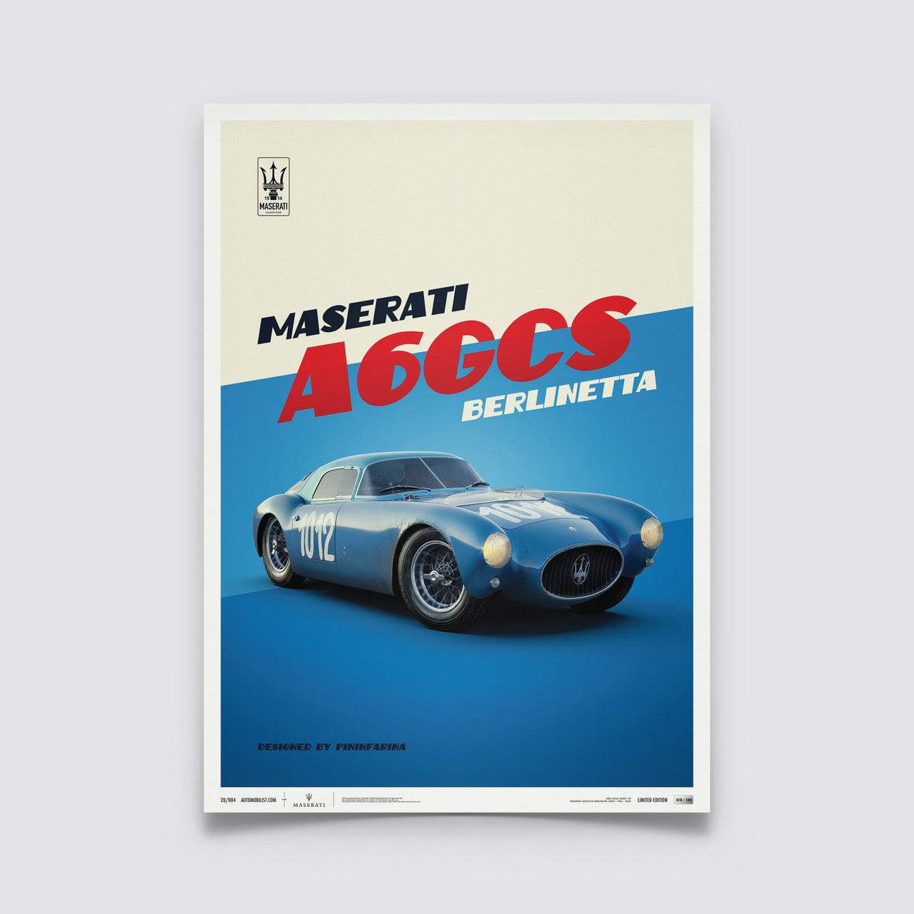 Maserati A6GCS Berlinetta | 1954 Blue | Maserati Poster | Automobilist