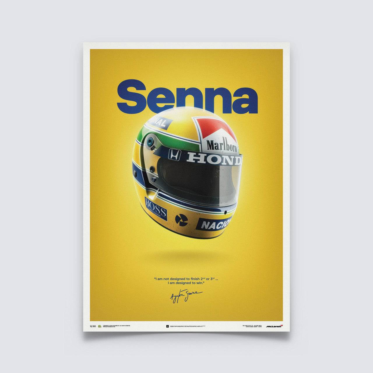 McLaren MP4/4 - Ayrton Senna - Helmet - San Marino GP - 1988 - Poster