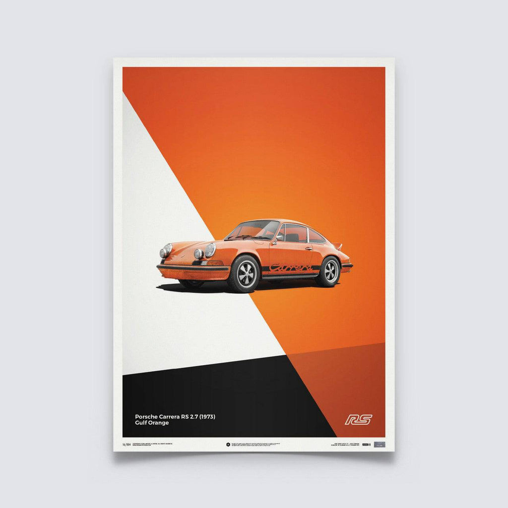 Porsche 911 RS Orange Limited Poster