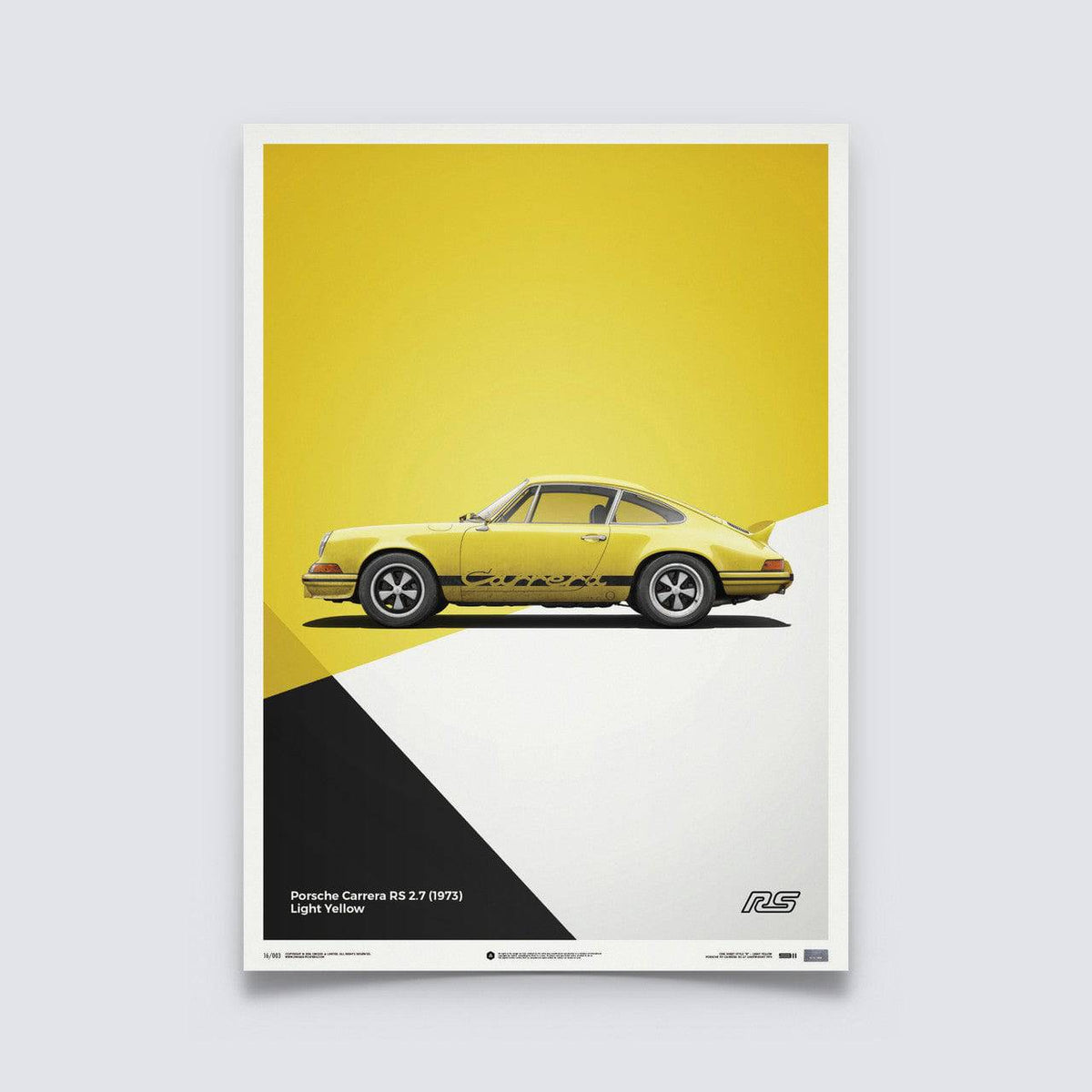 Poster Supercar Porsche 911 Rsr jaune sur toile - Décoration