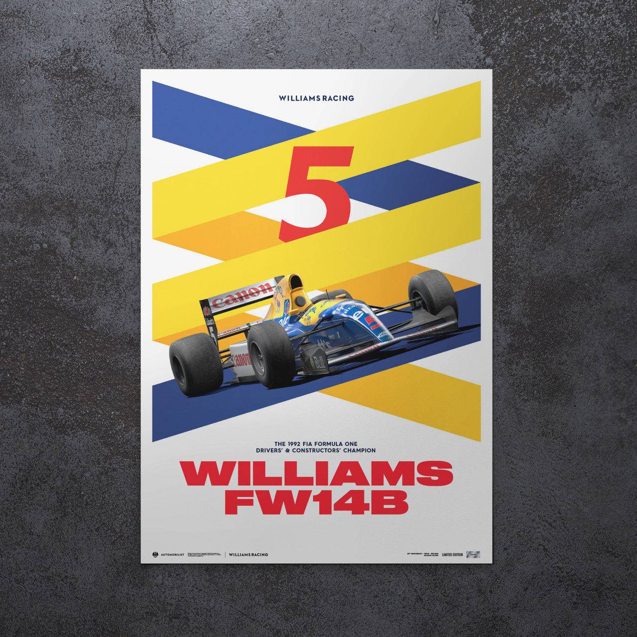 Williams Racing - Red Five - F1® World Drivers' & Constructors' Champion - 1992 | Limited Edition | Unique #s