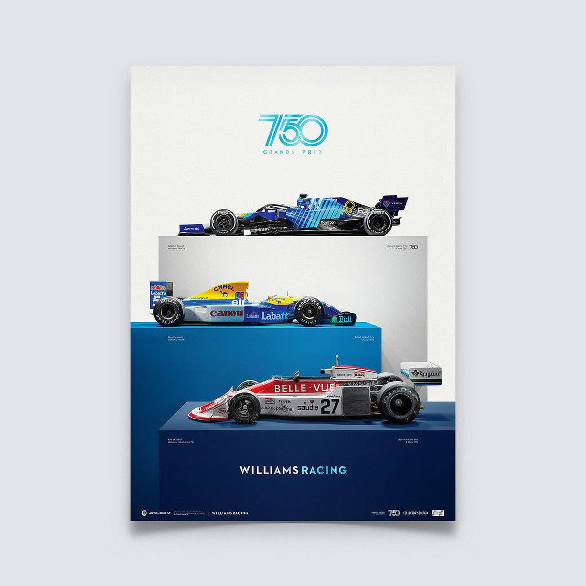 Williams Racing | 750 Grands Prix | Collector’s Edition Williams Poster ...